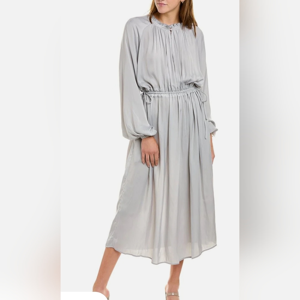 Modern Citizen Womens Dress Medium Magdalena Grey Midi Lightweight NEW
